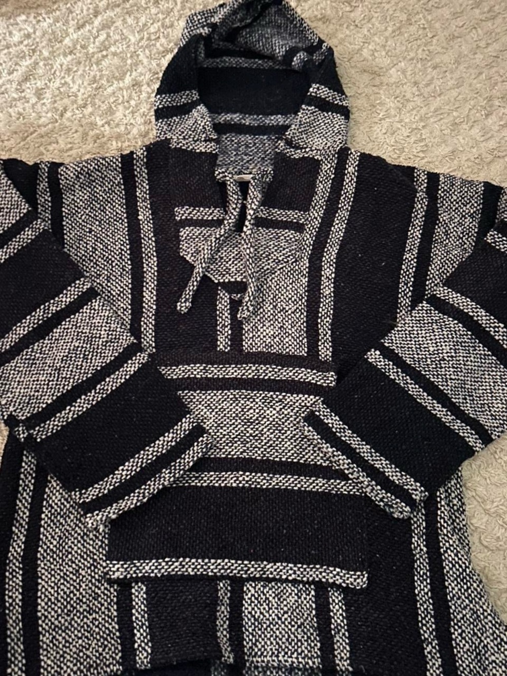 Women's navy & White Striped Baja Hoodie